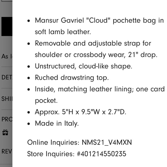 Mansur Gavriel mini lambskin cloud clutch crossbody bag - Picture 16 of 16
